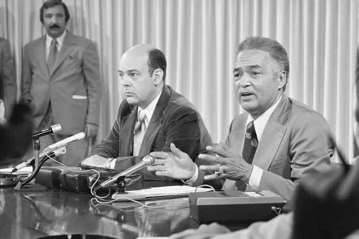 Framed Print : Mayor Coleman Young Speaking at Press Conference Framed Print : Mayor Coleman Young Speaking at Press Conference