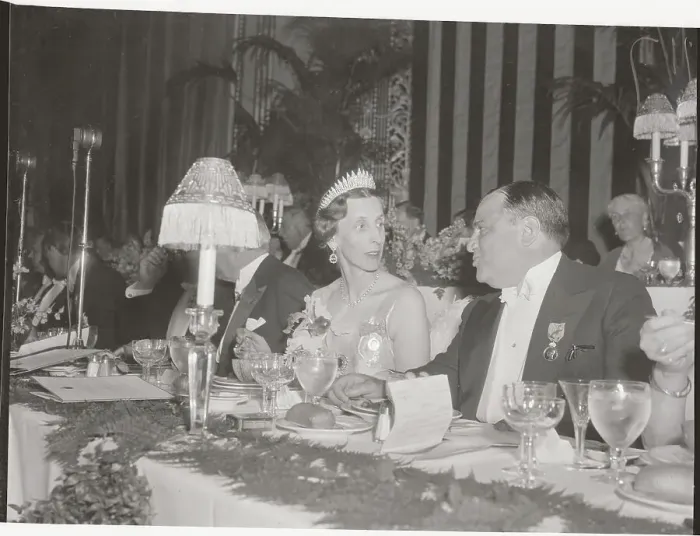 Framed Print : Mayor Fiorello H. La Guardia Conversing with Princess Louise Framed Print : Mayor Fiorello H. La Guardia Conversing with Princess Louise