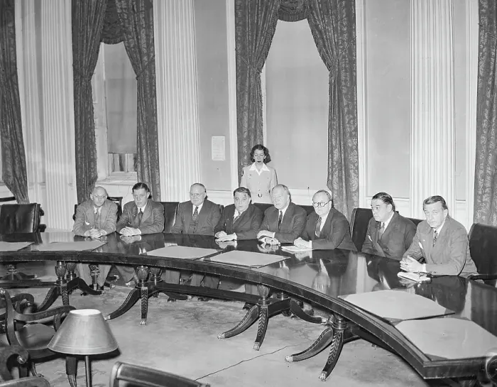 Framed Print : Mayor Fiorello H. La Guardia and War Cabinet in Session Framed Print : Mayor Fiorello H. La Guardia and War Cabinet in Session