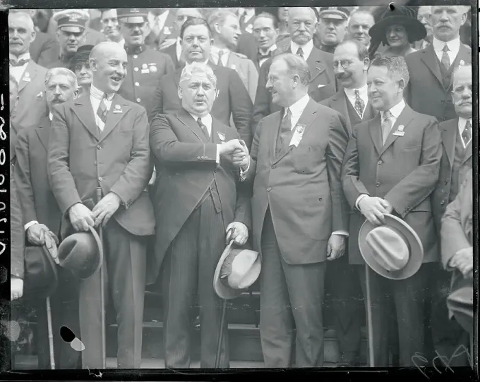 Framed Print : Mayor Hylan and Police Chiefs Framed Print : Mayor Hylan and Police Chiefs