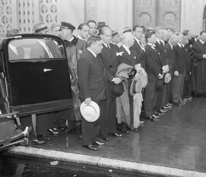 Framed Print : Mayor LaGuardia at Gershwin Funeral Framed Print : Mayor LaGuardia at Gershwin Funeral