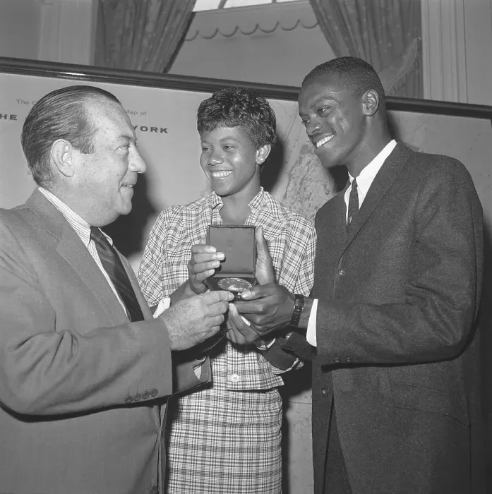 Framed Print : Mayor Robert Wagner Congratulating Wilma Rudolph Framed Print : Mayor Robert Wagner Congratulating Wilma Rudolph