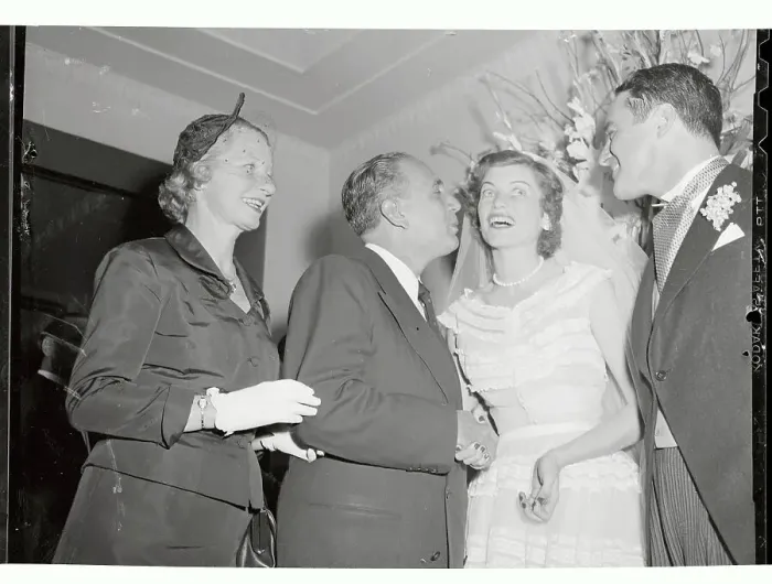 Framed Print : Mayor Vincent Impellitteri Planting a Kiss on Mrs. Robert S. Shriver, Jr Framed Print : Mayor Vincent Impellitteri Planting a Kiss on Mrs. Robert S. Shriver, Jr