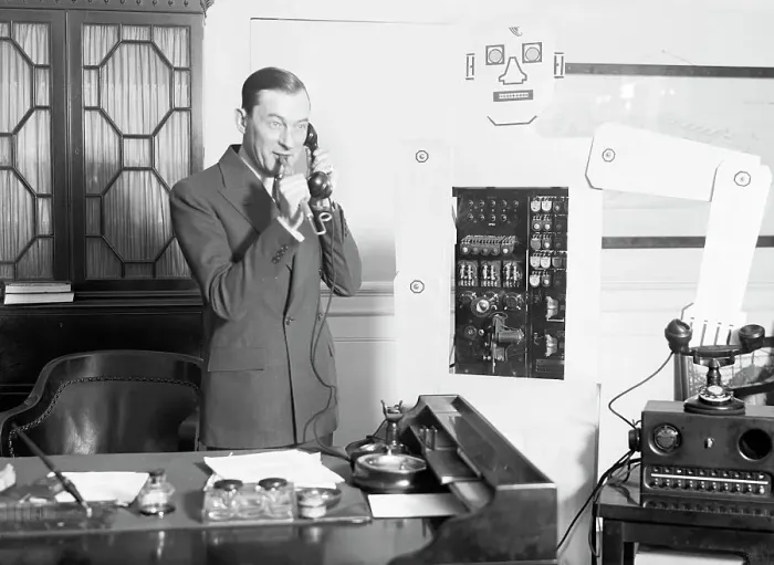 Framed Print : Mayor Walker Whistling Into The Phone Framed Print : Mayor Walker Whistling Into The Phone