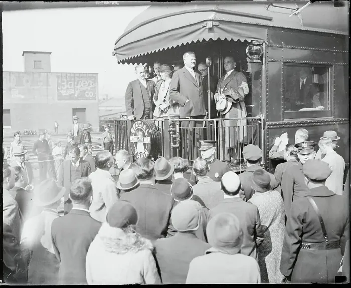 Framed Print : Mayor Welcoming President Hoover and Wife Framed Print : Mayor Welcoming President Hoover and Wife