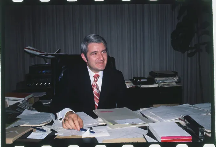 Framed Print : Mayor Wesley Carl Uhlman at His Desk