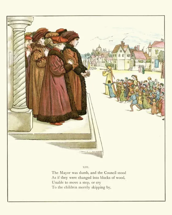 Framed Print : Mayors watches as the pied piper takes to children