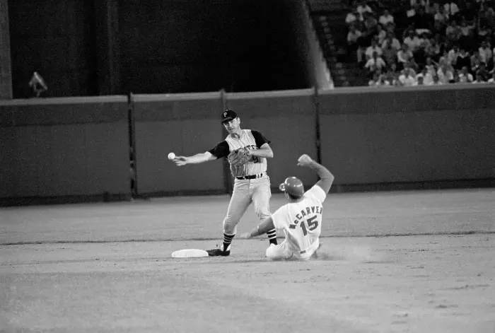 Framed Print : Bill Mazeroski Catches Out Tim Mccarver Framed Print : Bill Mazeroski Catches Out Tim Mccarver