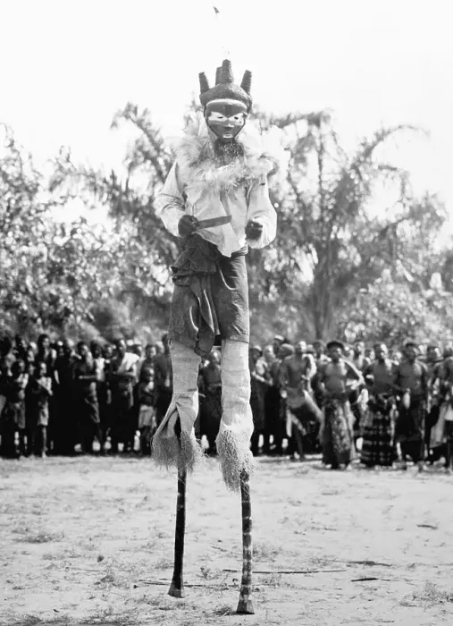 Framed Print : Mbuya Dancer of the Bapende Tribe on Stilts Framed Print : Mbuya Dancer of the Bapende Tribe on Stilts