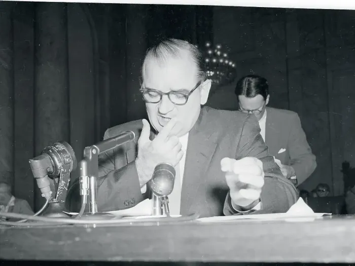 Framed Print : McCarthy Testifying at a Hearing Framed Print : McCarthy Testifying at a Hearing