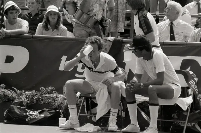 Framed Print : McEnroe and Ashe at Davis Cup Match Framed Print : McEnroe and Ashe at Davis Cup Match