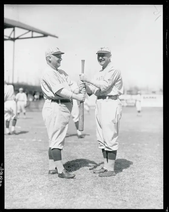 Framed Print : McGraw and Hugh Jennings Holding Bat Framed Print : McGraw and Hugh Jennings Holding Bat