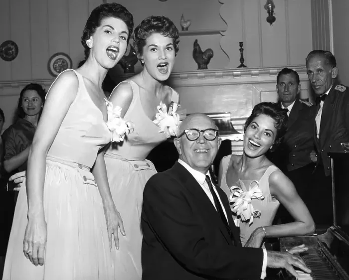 Framed Print : Mcguire Sisters With Jimmy Mchugh Framed Print : Mcguire Sisters With Jimmy Mchugh