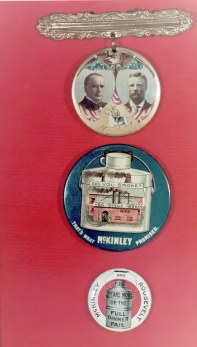 Framed Print : McKinley and Roosevelt Campaign Buttons Framed Print : McKinley and Roosevelt Campaign Buttons