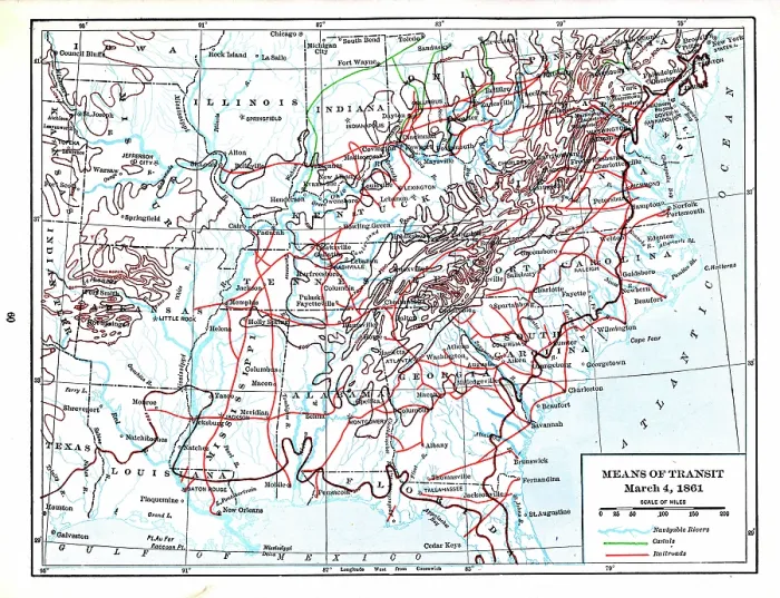 Framed Print : Means Of Transit In United States, March 4, 1861 Framed Print : Means Of Transit In United States, March 4, 1861