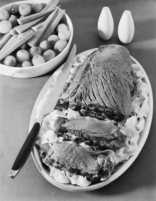 Framed Print : Meat with pasta on plate, close-up Framed Print : Meat with pasta on plate, close-up