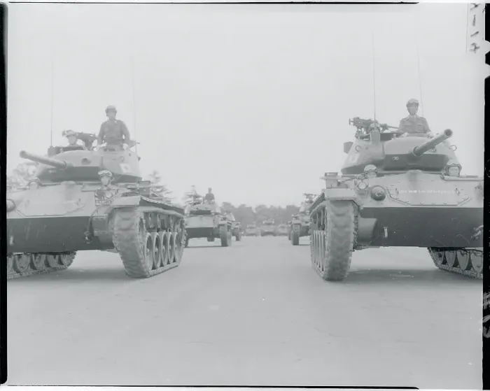 Framed Print : Mechanized Forces March Before Review Stand Framed Print : Mechanized Forces March Before Review Stand
