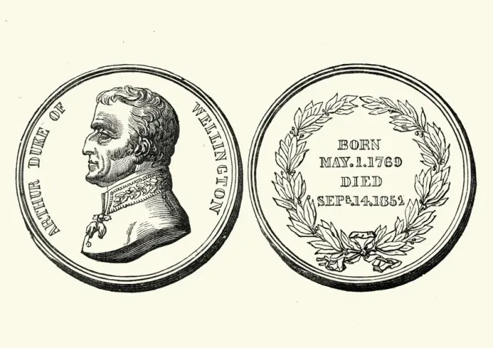 Framed Print : Medal celebrating the life of The Duke of Wellington