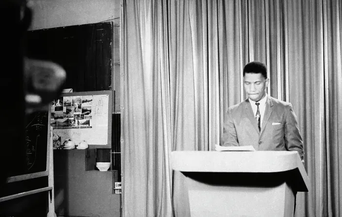 Framed Print : Medgar Evers Addresses Nation on TV