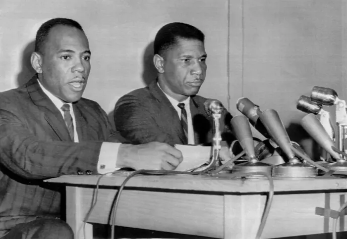Framed Print : Medgar Evers and James H. Meredith at Press Conference Framed Print : Medgar Evers and James H. Meredith at Press Conference