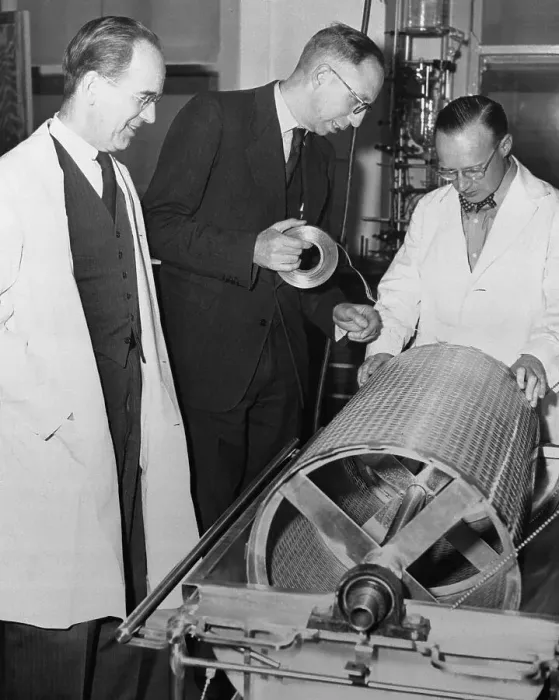 Framed Print : Medical Inventor With Inspectors of His Invention Framed Print : Medical Inventor With Inspectors of His Invention