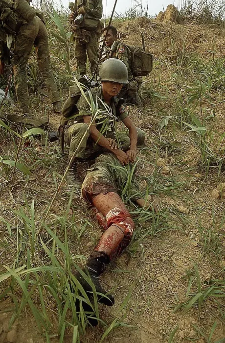 Framed Print : Medics Treat Wounded on Hill 552 Framed Print : Medics Treat Wounded on Hill 552