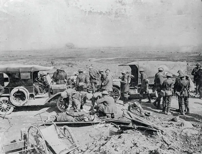 Framed Print : Medics Working in Battlefield During World War I Framed Print : Medics Working in Battlefield During World War I