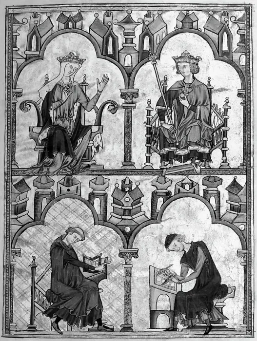 Framed Print : Medieval Court Writers Framed Print : Medieval Court Writers