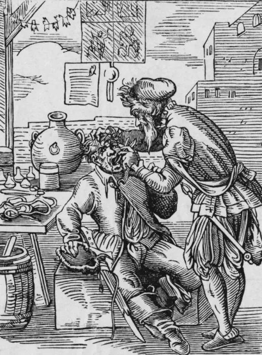 Framed Print : Medieval Dentist Framed Print : Medieval Dentist