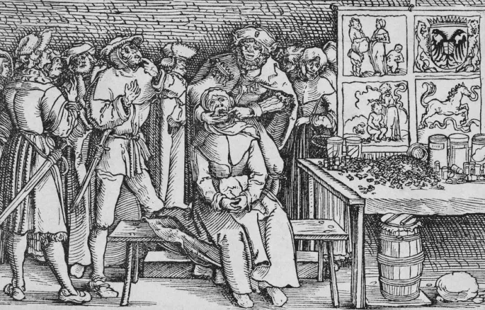 Framed Print : Medieval Dentist Framed Print : Medieval Dentist