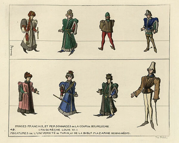 Medieval fashions, French princes, Costumes of Burgundy 15th Century