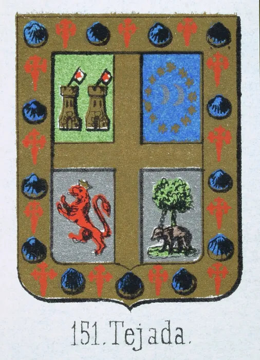 Framed Print : Medieval heraldry, Coat of arms, Shield with Quartered, Castle, Lion, Tree, Gold, Cross, Spanish, Vintage illustration Framed Print : Medieval heraldry, Coat of arms, Shield with Quartered, Castle, Lion, Tree, Gold, Cross, Spanish, Vintage illustration
