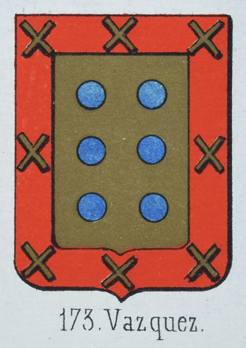 Framed Print : Medieval heraldry, Coat of arms, Shield with Six, Blue, Dots, Red, Border, Gold, Cross, Spanish, Vintage illustration Framed Print : Medieval heraldry, Coat of arms, Shield with Six, Blue, Dots, Red, Border, Gold, Cross, Spanish, Vintage illustration