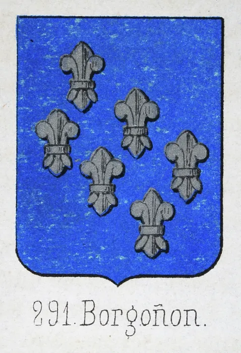 Framed Print : Medieval heraldry, Coat of arms, Shield with, Six, silver, fleur de lis, blue, Spanish, Vintage illustration Framed Print : Medieval heraldry, Coat of arms, Shield with, Six, silver, fleur de lis, blue, Spanish, Vintage illustration