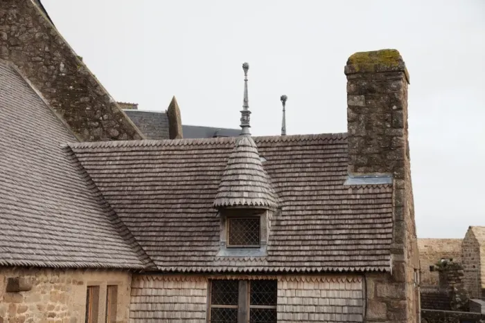 Framed Print : Medieval house with clapboard of Mont Saint-Michel, Normandy, France Framed Print : Medieval house with clapboard of Mont Saint-Michel, Normandy, France