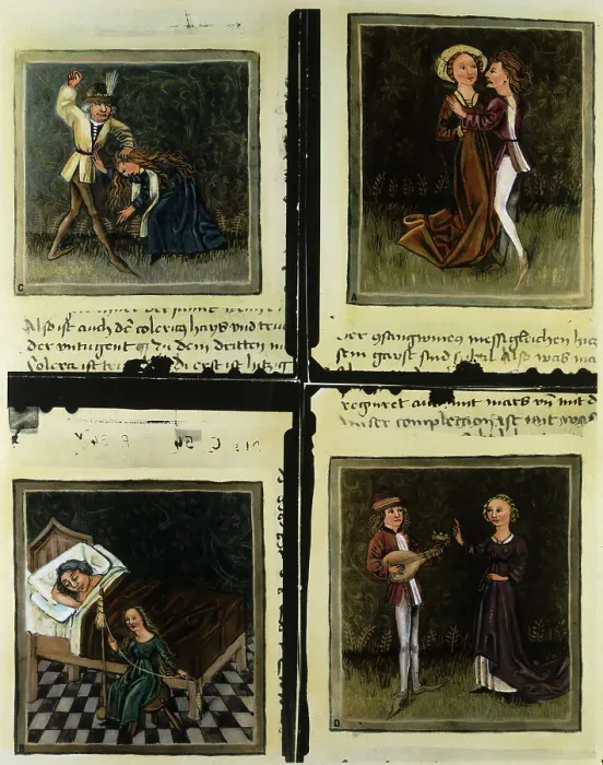 Framed Print : Medieval Illus Of Classic 4 Temperaments Framed Print : Medieval Illus Of Classic 4 Temperaments