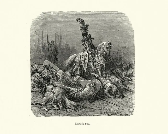 Framed Print : Medieval knight victorious on the battlefield Framed Print : Medieval knight victorious on the battlefield
