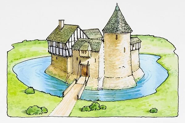 Medieval moated castle