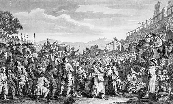 Medieval people gathering, by William Hogarth