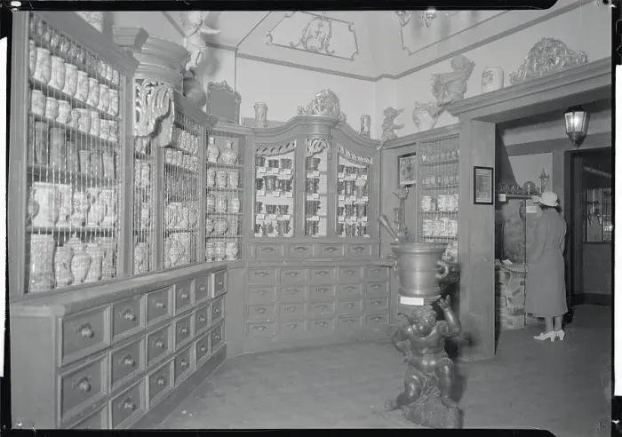 Framed Print : Medieval Pharmacy Installed at World's Fair Framed Print : Medieval Pharmacy Installed at World's Fair