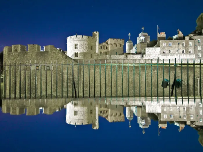 Framed Print : Medieval Tower Reflection Framed Print : Medieval Tower Reflection