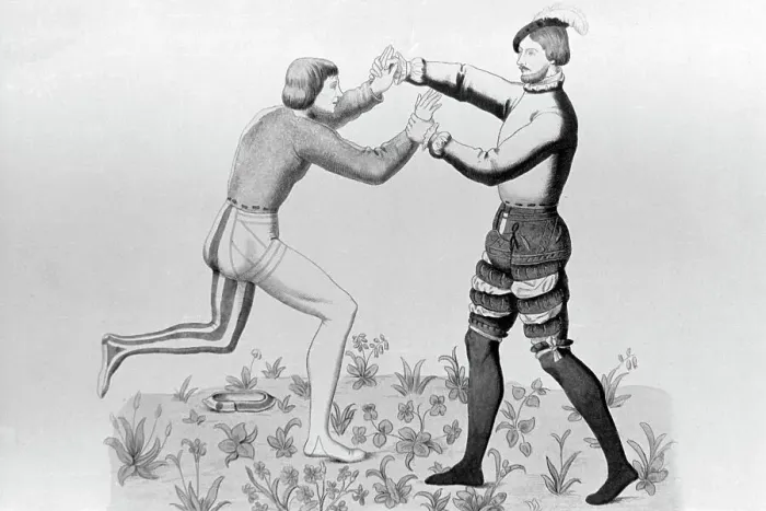 Framed Print : Medieval Wrestlers Wrestling Framed Print : Medieval Wrestlers Wrestling