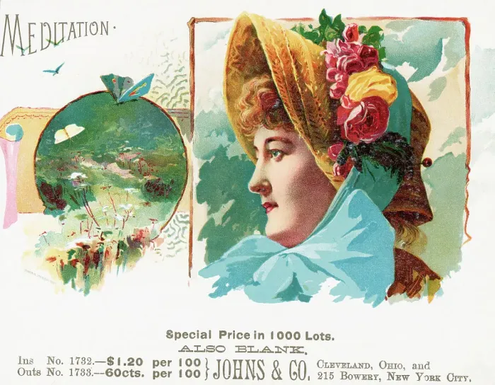 Framed Print : Meditation Cigar Box W / Woman'S Profile Framed Print : Meditation Cigar Box W / Woman'S Profile