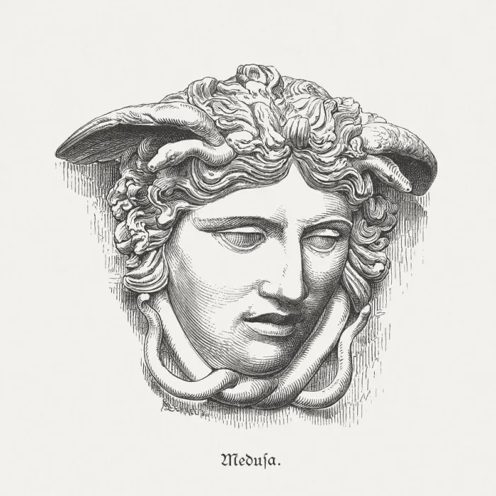 Framed Print : Medusa Rondanini, ancient sculpture, Glyptothek in Munich, Germany, published 1879 Framed Print : Medusa Rondanini, ancient sculpture, Glyptothek in Munich, Germany, published 1879