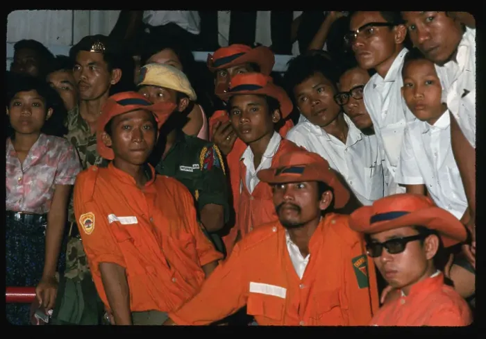 Framed Print : Meeting of Kami Struggle Forces Clad in Orange Jackets