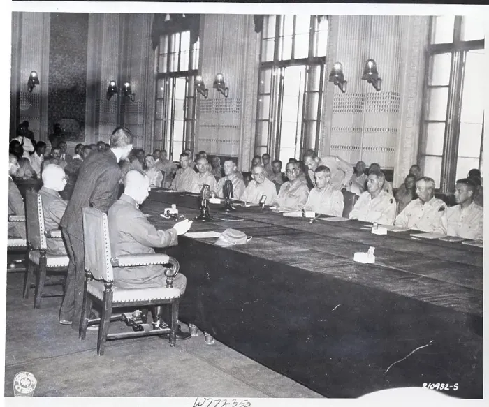 Framed Print : Meeting Marking Surrender of Japanese Forces