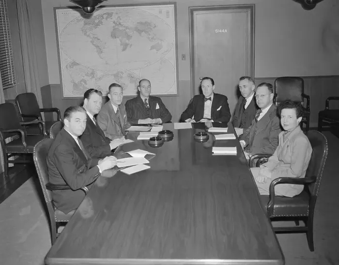 Framed Print : Meeting of Policy Planning Staff Headed by George Kennan Framed Print : Meeting of Policy Planning Staff Headed by George Kennan