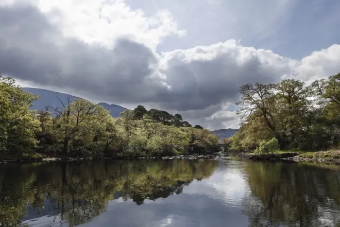 Framed Print : Meeting of the Waters, Old Weir Bridge, Killarney National Park, County Kerry, Ireland, British Isles, Europe