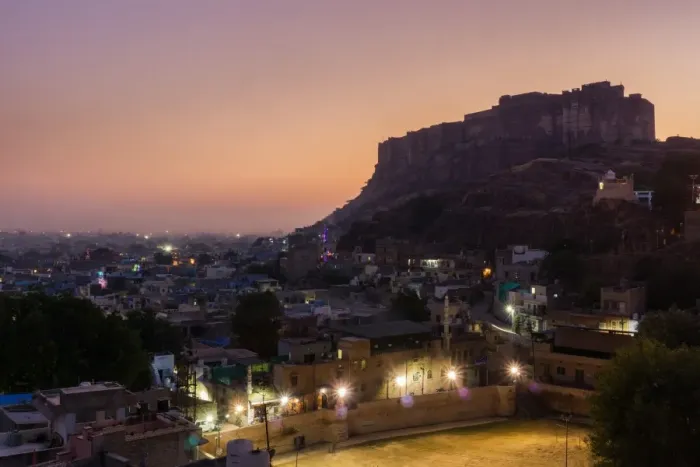 Framed Print : Mehrangarh fort after sunset, Jodhpur, Rajasthan, India
