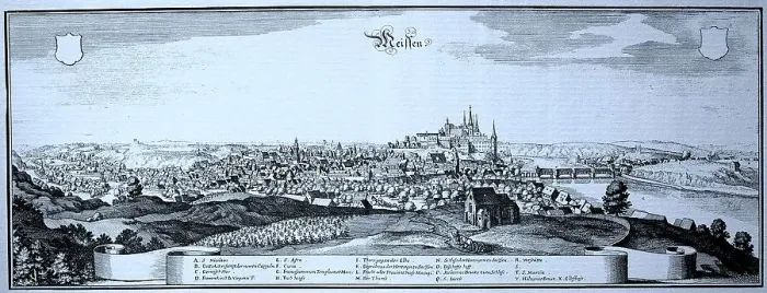 Framed Print : Meissen in the Middle Ages, Saxony, Germany, Historical, digital reproduction of an original from the 19th century Framed Print : Meissen in the Middle Ages, Saxony, Germany, Historical, digital reproduction of an original from the 19th century